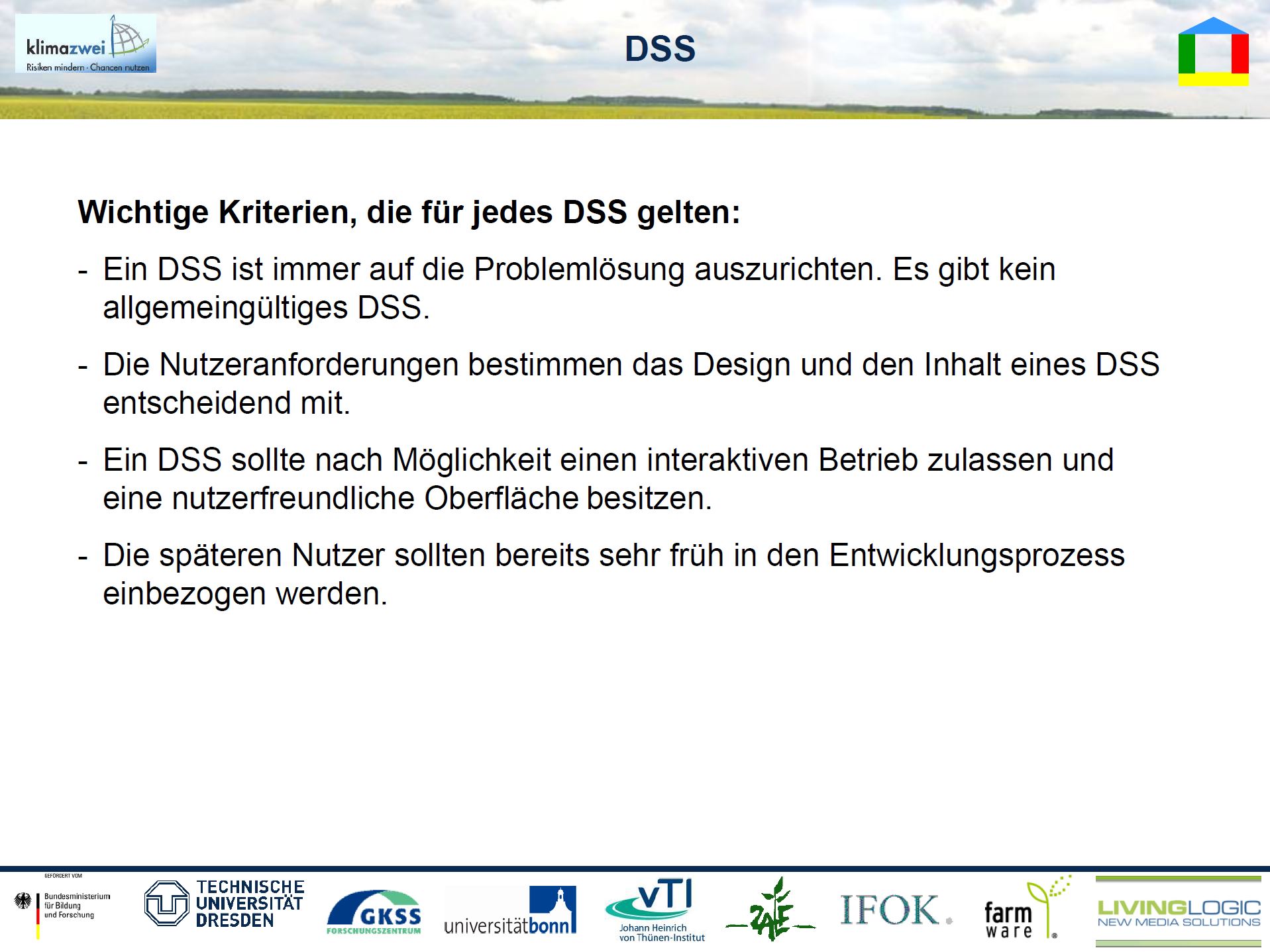 5/33 - Kriterien eines Decision Support Systems